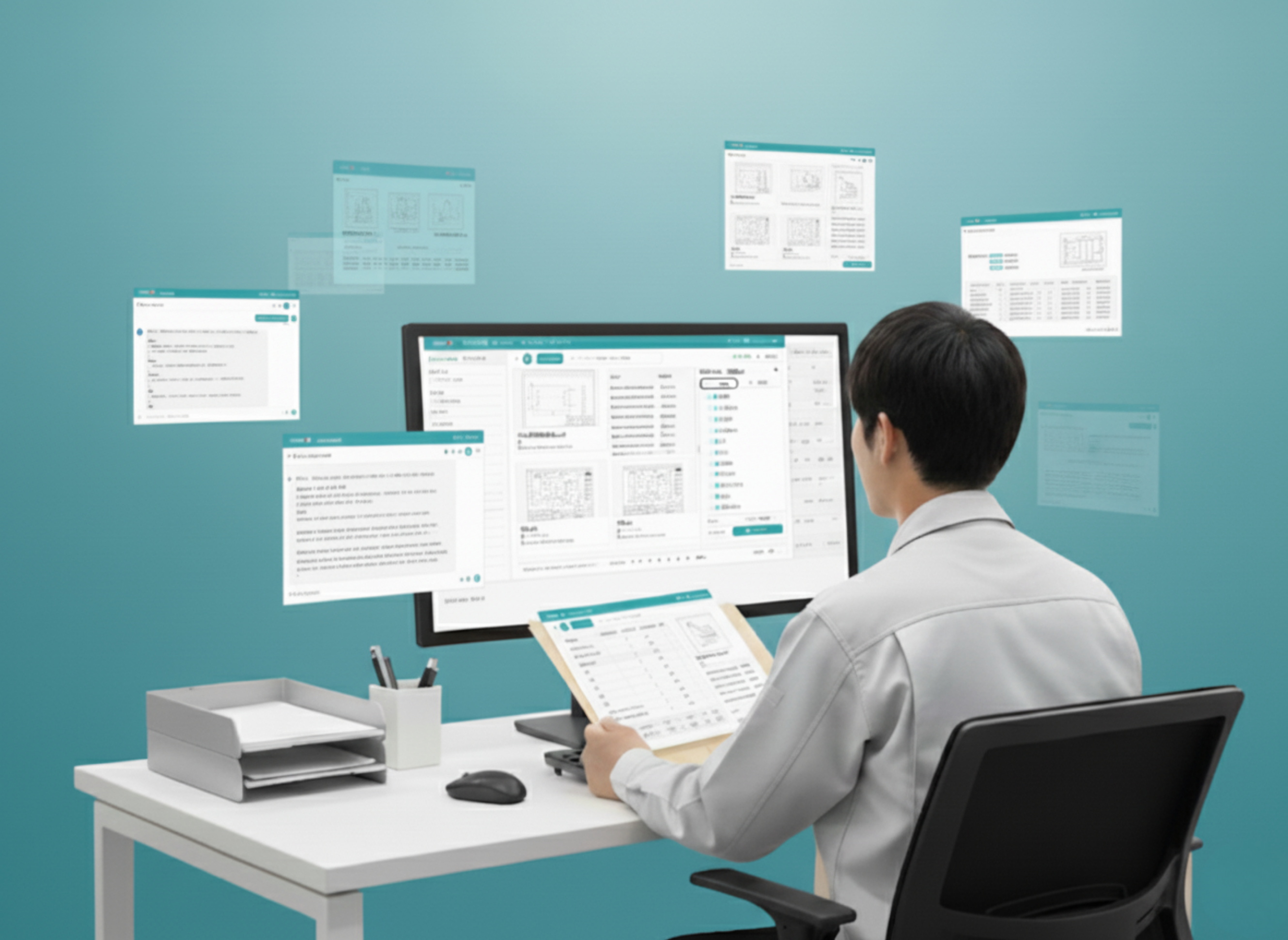 ARCHAIVEのAI見積システムのダッシュボード画面。図面検索と見積作成機能を表示